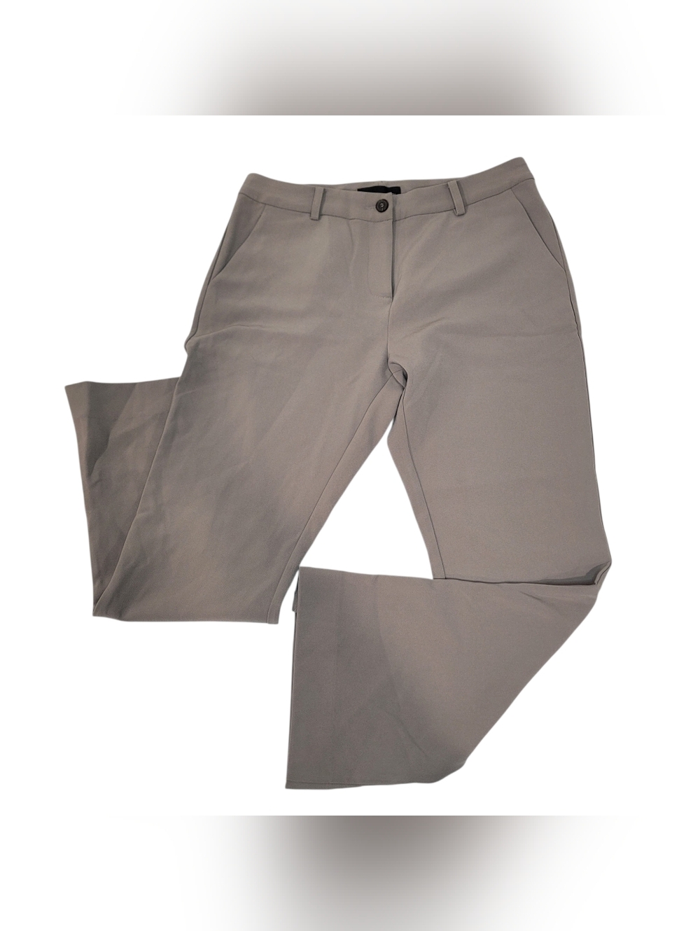 Lost April Women's Taupe Crop Career Trousers Medium